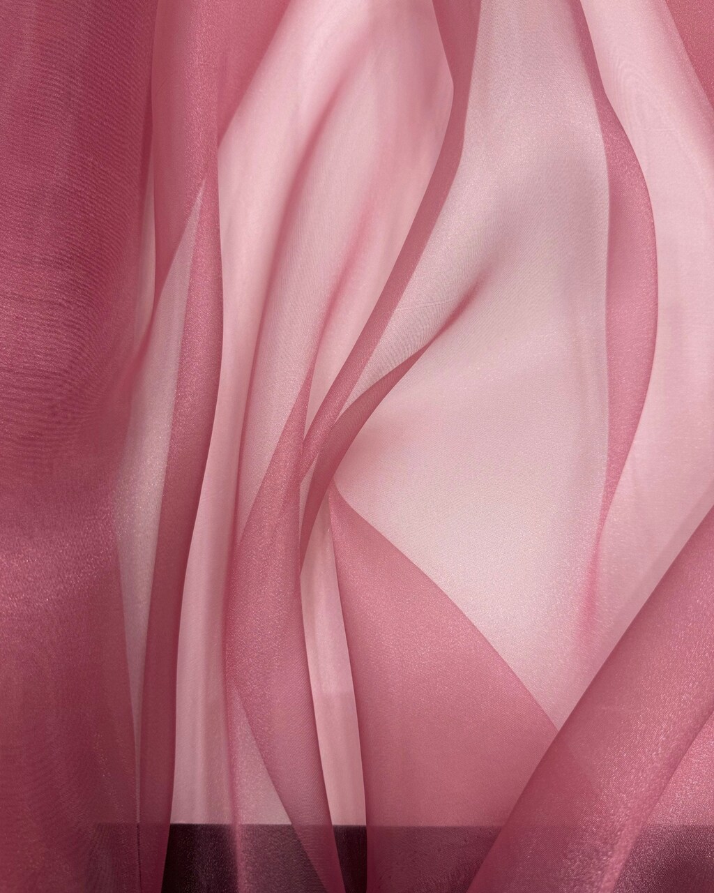 Dusty Rose Crystal Organza Fabric by the Yard, 60" Wide Sheer Lightweight Organza for Wedding Dresses, Event Decor, Curtains & Sewing